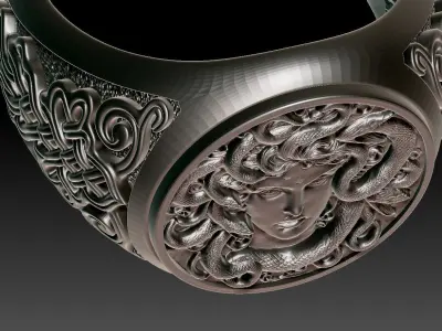 MEDUSA THEMED RING 3D print model