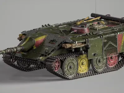 E-10 Hetzer 2 II Entwicklung light tank destroyer - Germany East Low-poly 3D model