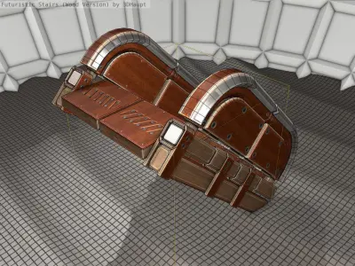 Wood Stairs Construction Element 30 3D model