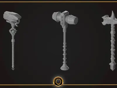 15Weapon base mesh vol 01 Low-poly 3D model
