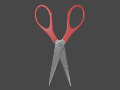 Rigged School Scissor Low-poly 3D model