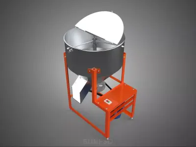 ELECTRIC BUCKET VERTICAL AUGER SCREW MIXER BLENDER MACHINE GRAIN 3D model