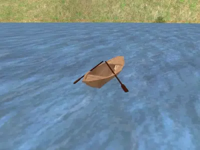 Wooden Boat 3D Low-poly 3D model