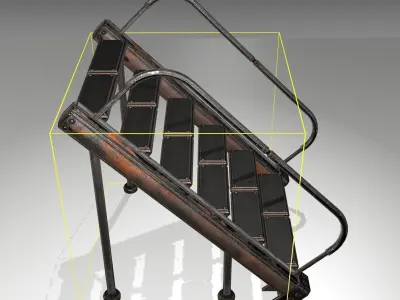 Futuristic Stairs - 20 - Rusty Textures Low-poly 3D model