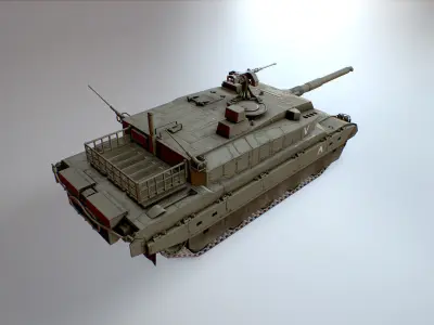 Type 10 Main Battle Tank Low-poly 3D model
