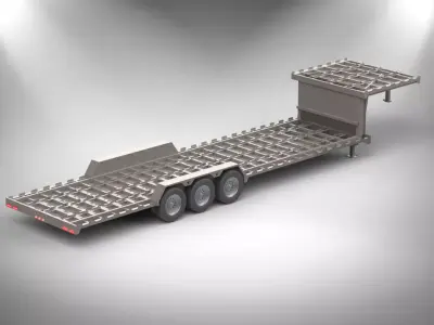 Trailer flatbed - flatbed Free 3D model