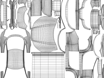 Alpha car with different parts Free 3D model