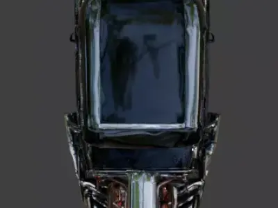 Gothic Spike-Back Coffin  Rod 3D Model Low-poly 3D model