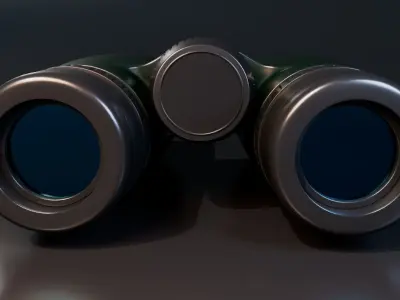 Military Binocular Low-poly 3D model