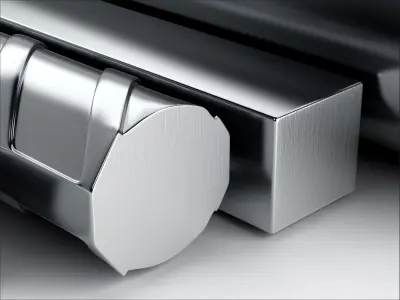 Metal profiles pipes and corners 3D model