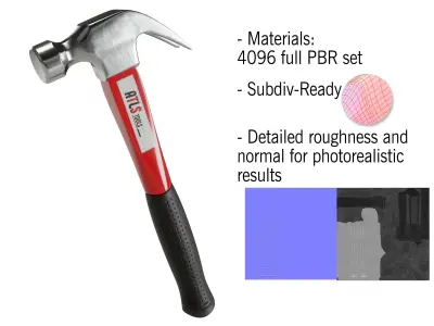 Modern Claw Hammer 3D model