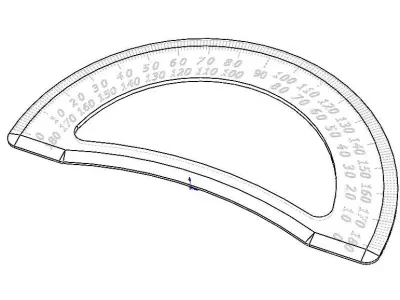 180 Degree Protractor 15cm 3D model