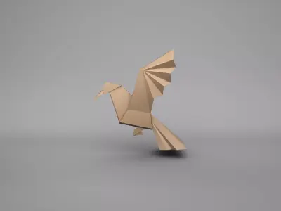 Origamic brid Low-poly 3D model