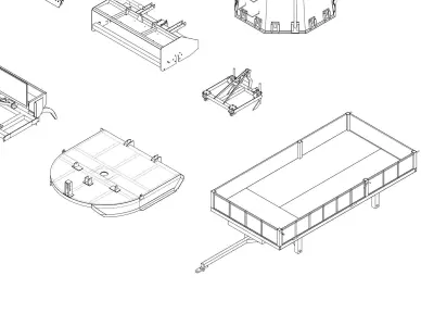 Pack of agricultural machinery models 3D model