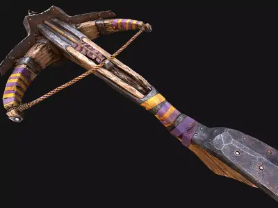 Medieval Crossbow Tournament Fair Weapon Low-poly 3D model
