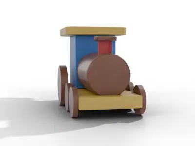  Toy Train 3D - Low Poly - Animation - Game - Decoration Low-poly 3D model