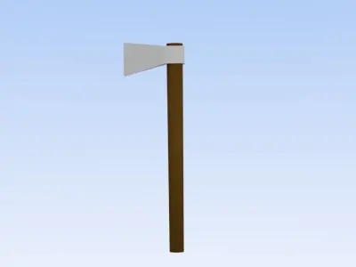 Lowpoly axe with wooden handle Free low-poly 3D model