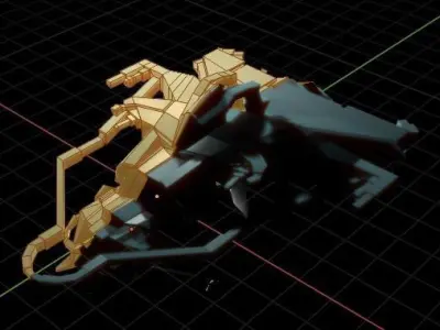 Spaceship ev2 Low-poly 3D model