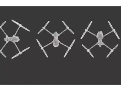 drone Low-poly 3D model 14