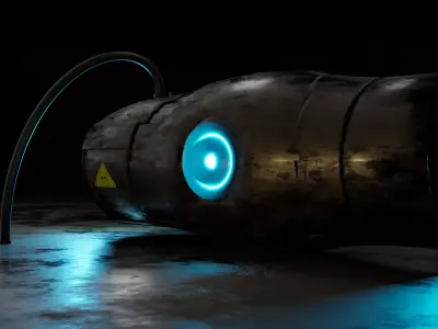 bombs futuristic device with lights Low-poly 3D model