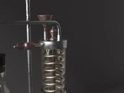 Antique Laboratory Distillation Set Low-poly 3D model