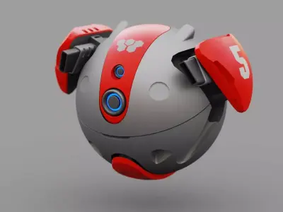BALL DROID RIGGED Free 3D model