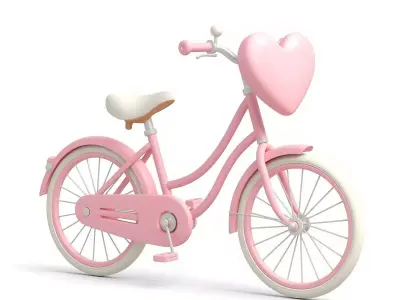 Stylized 3D Valentine  Bicycle Model Low-poly 3D model