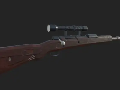 Realistic Kar98 Gun 3D Model Low-poly 3D model