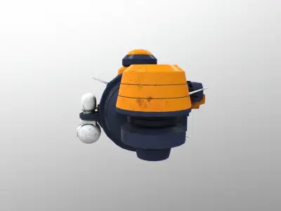 Drone orange and robot Low-poly 3D model