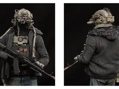 HOUND WOLF SQUAD JACKET - N 3B PARKA Low-poly 3D model