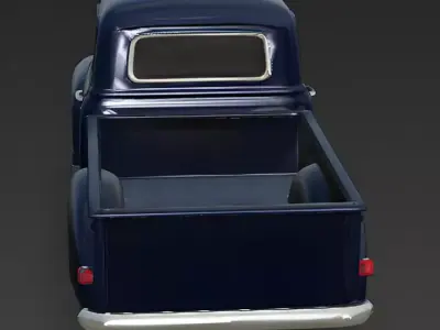 Realistic 1950s Rural Pickup Truck 3D Model Low-poly 3D model get