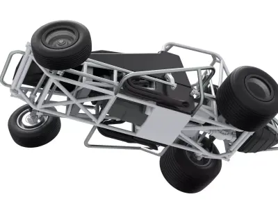 Vintage Dirt Silver Crown Car while turning Scale 1 to 25 3D print model