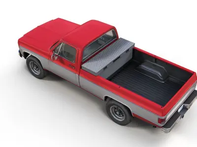 4x4 american pickup truck Low-poly 3D model