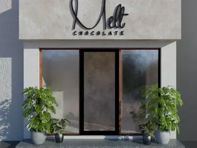 Minimalist Exterior Store Free 3D model
