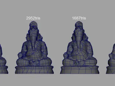 Ancient Statue 02 Low-poly 3D model