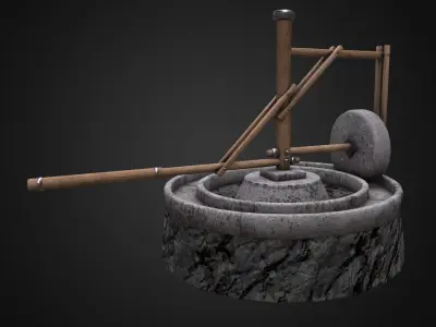 Medieval Mill Low-poly 3D model