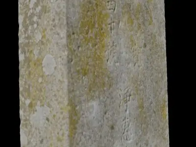 Korean Traditional Tomb Stone 3D model