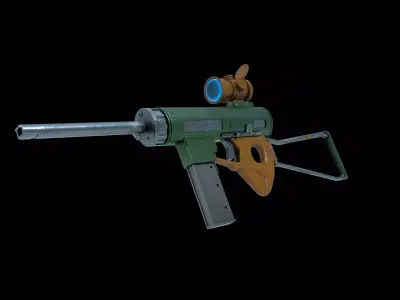 Stylized Gun Uzi Low-poly 3D model