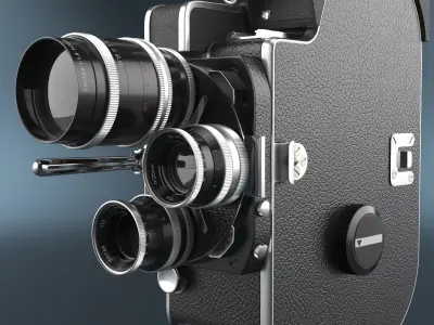 Paillard Bolex H16 Triple Lens Camera 3D model