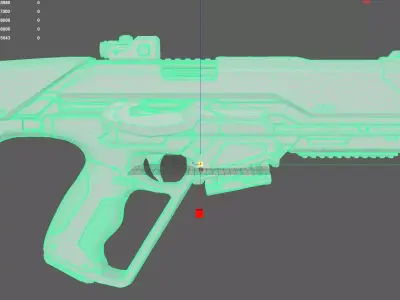 White Futuristic Gun 3D model