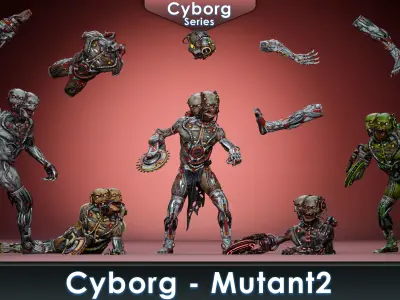 Cyborg Mutant2 Low-poly 3D model