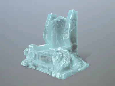 Lion Throne Low-poly 3D model 2