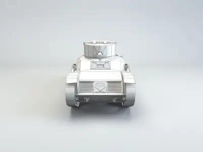 Low Poly Rikstanken light tank Low-poly 3D model