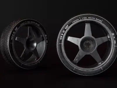 Car Wheel R13 STAR Low-poly 3D model