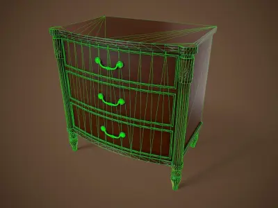 Vintage nightstand Low-poly 3D model