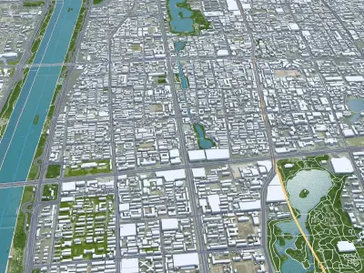 Taiyuan Shanxi China 70km AI Low-poly 3D model