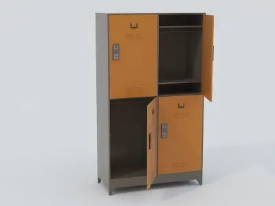 Locker metal Low-poly 3D model purchase