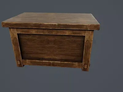 Rustic Wooden Cabinet  PBR Low-poly 3D model