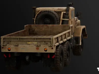 Military Truck - Rigged and BP Controllable Low-poly 3D model