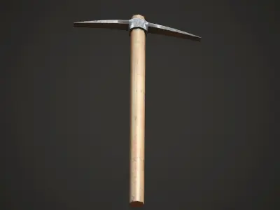 Pickaxe Low Poly wooden hammer Low-poly 3D model